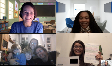 
		Aufnahme eines Online Meetings mit der Kinderbetreuerin des Jahres
	